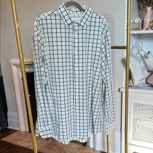 Mizzen+Main White and Blue Plaid Shirt